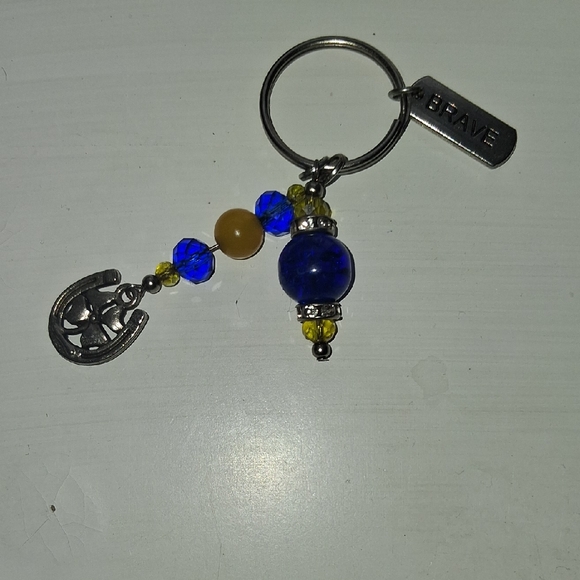 Blue and Silver Beaded Ring - Picture 1 of 2